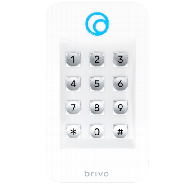 BRIVO® Dual-Technology 13.56 MHz + BLE Standalone Reader with Keypad (White) - Single Gang [B-ACS100-E-BSK-W]